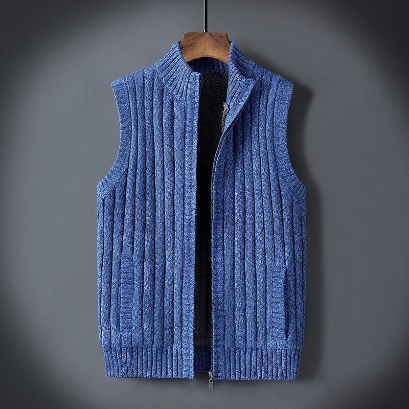 Dikke winterjas herenvest fleece vesten warme staande kraag vest vest mouwloos bovenkleding jas herenkleding