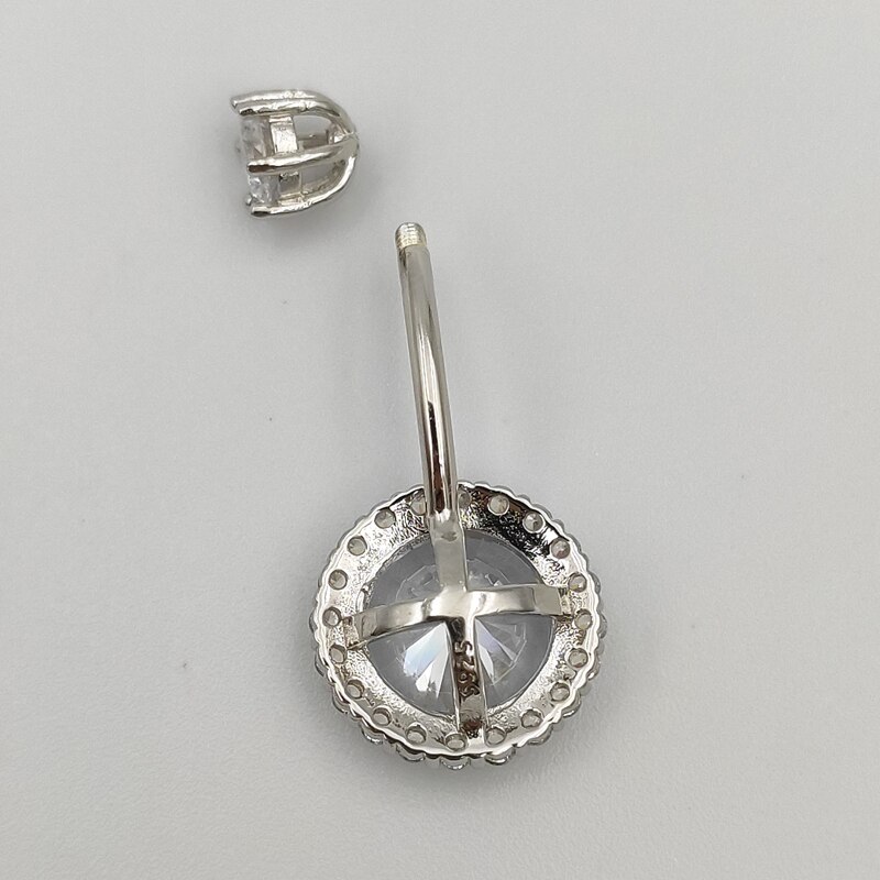 925 sterling silber bauch ring cubic zirkon Nabel Körper Piercings Schmuck 1 stücke