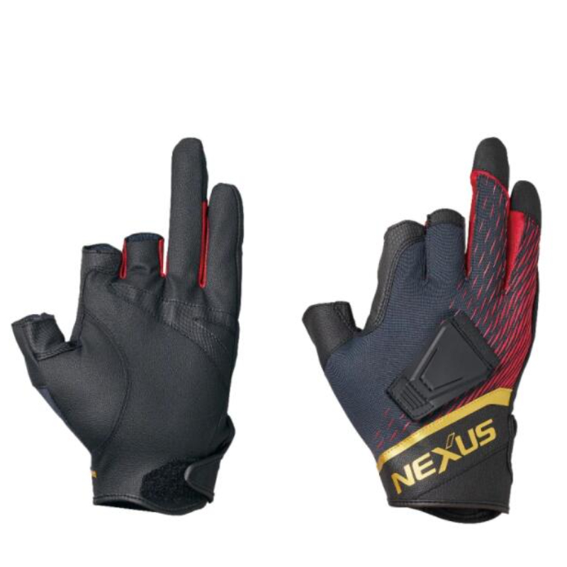 Vissershandschoenen GL-112V - Drie Vinger Open - Shimano - Winddicht Warm Slijtvast Antislip: Xs / Zwart