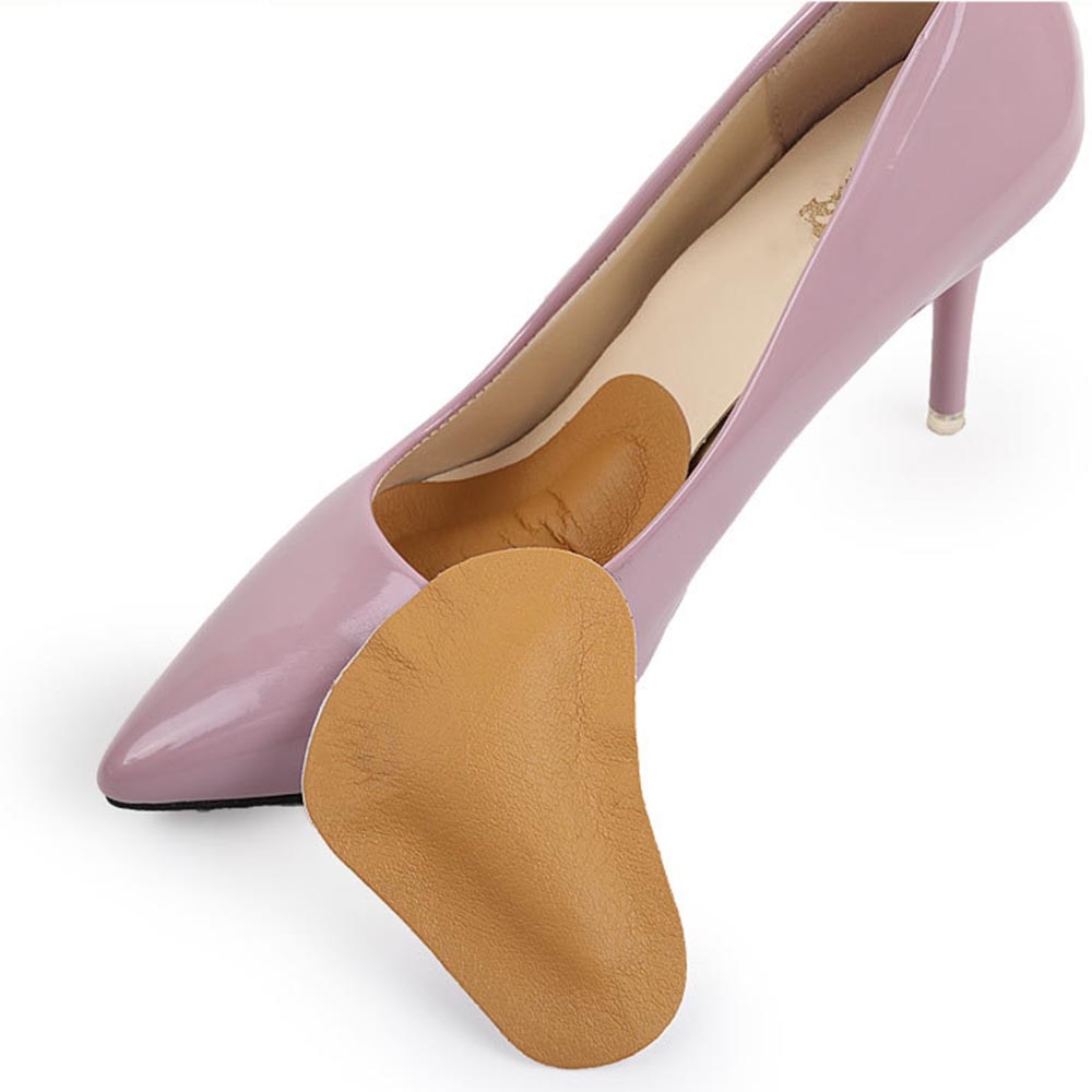 1 paar Leder Orthopädische Bogen Unterstützt Vorfuß Einlegesohlen für Frauen Schuhe Hohe Ferse Massage Kissen Halbe Elle Pads Schuh Liner