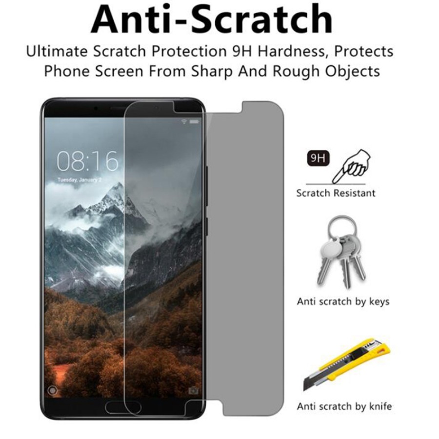 Anti-Spionage-Schutz aus gehärtetem Glas für Huawei P20 P40 Lite E 5G P30 Pro Privacy Displayschutzfolie für Huawei P10 Plus Filme Glas