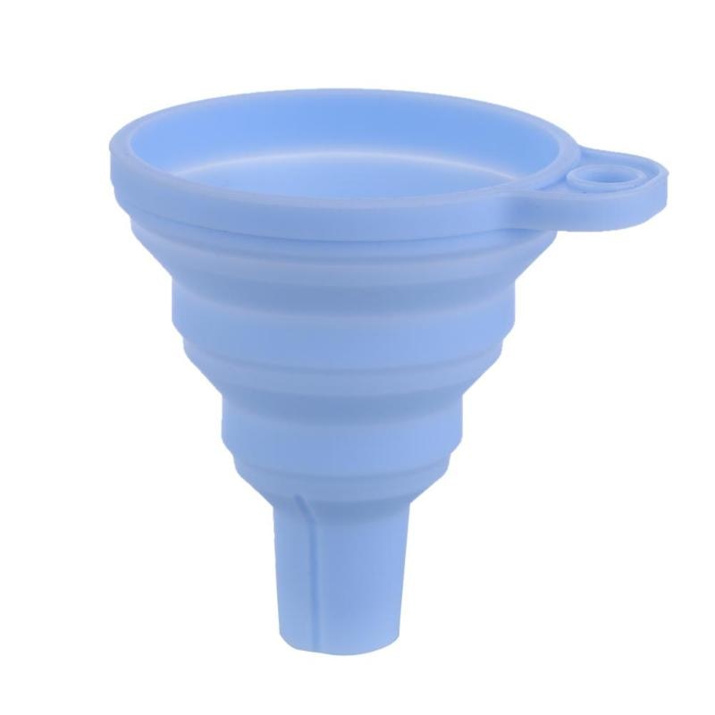 1pc Mini Opvouwbare Trechter Kleurrijke Silicone Inklapbare Stijl Trechter Opvouwbare Draagbare Trechters Keuken Accessoires Gadgets: Nordic Blue