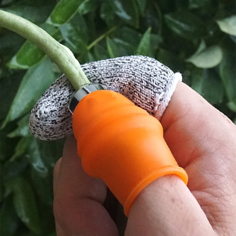 Siliconen Duim Mes Vinger Protector Groente Oogsten Plant Blade Schaar Snijden Ringen Tuin Handschoenen