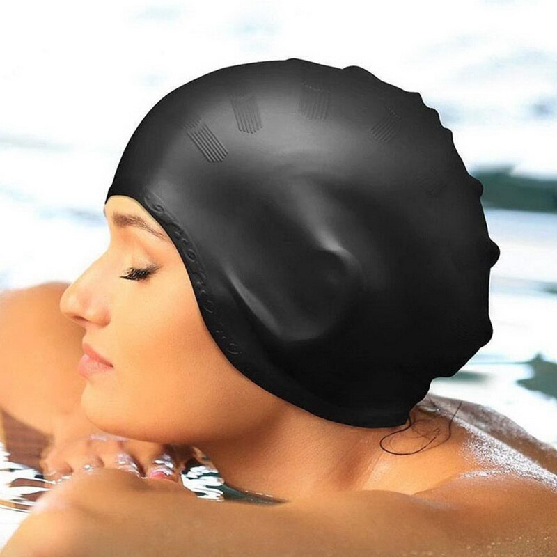 Adults Swimming Caps Men Women Long Hair Waterproof Swim Pool Cap Ear Protect Large Natacion Badmuts Silicone Diving Hat