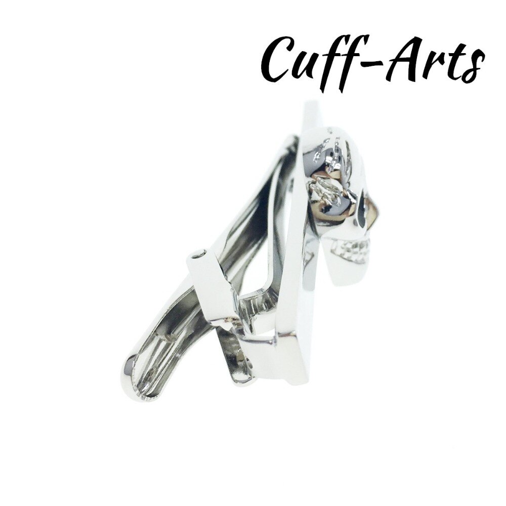 Cuffarts Schädel Krawatte Clip Mens Silber Einfache Krawatte Krawatte Pin Schließe Clip Zubehör Für männer Anzug Schönes t10007