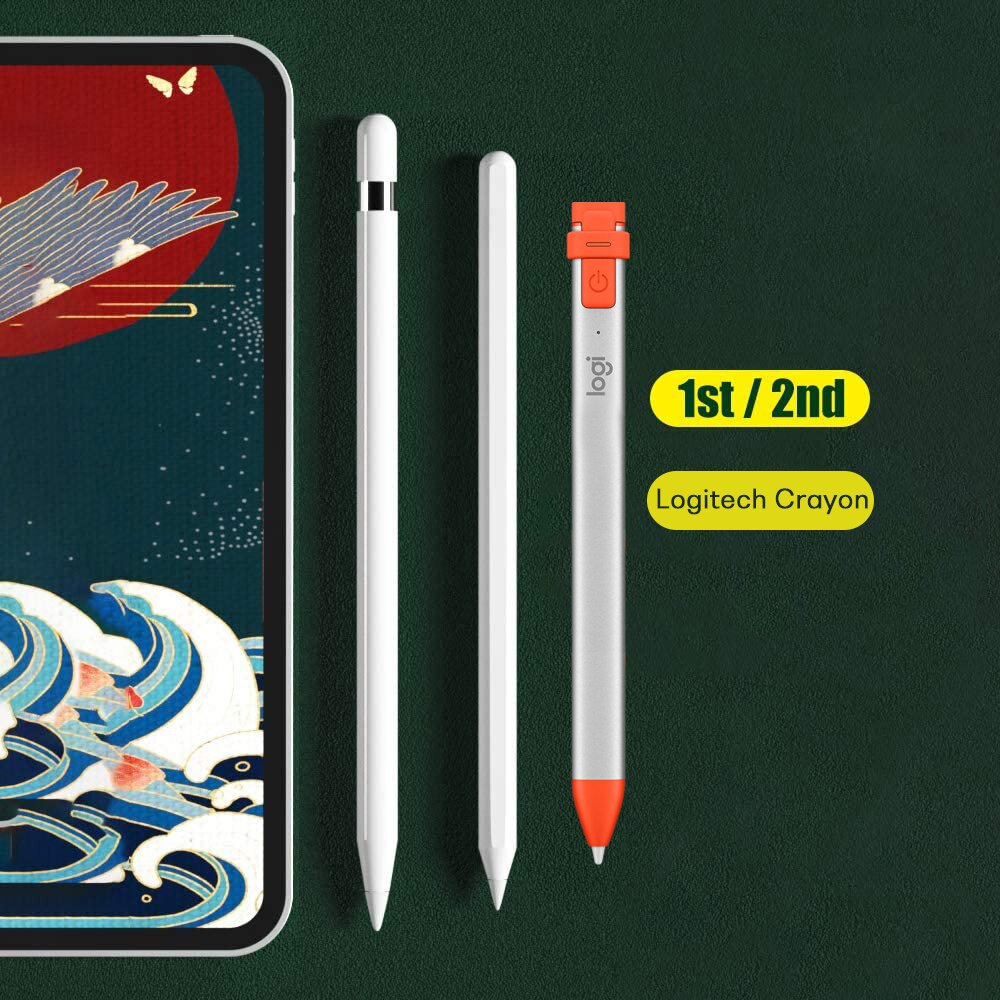 Peilinc-puntas de lápiz para Apple Pencil 1st / 2nd Logitech Crayon, punta de lápiz suave de doble capa 2B, punta de lápiz para iPad, punta de lápiz blanca y negra