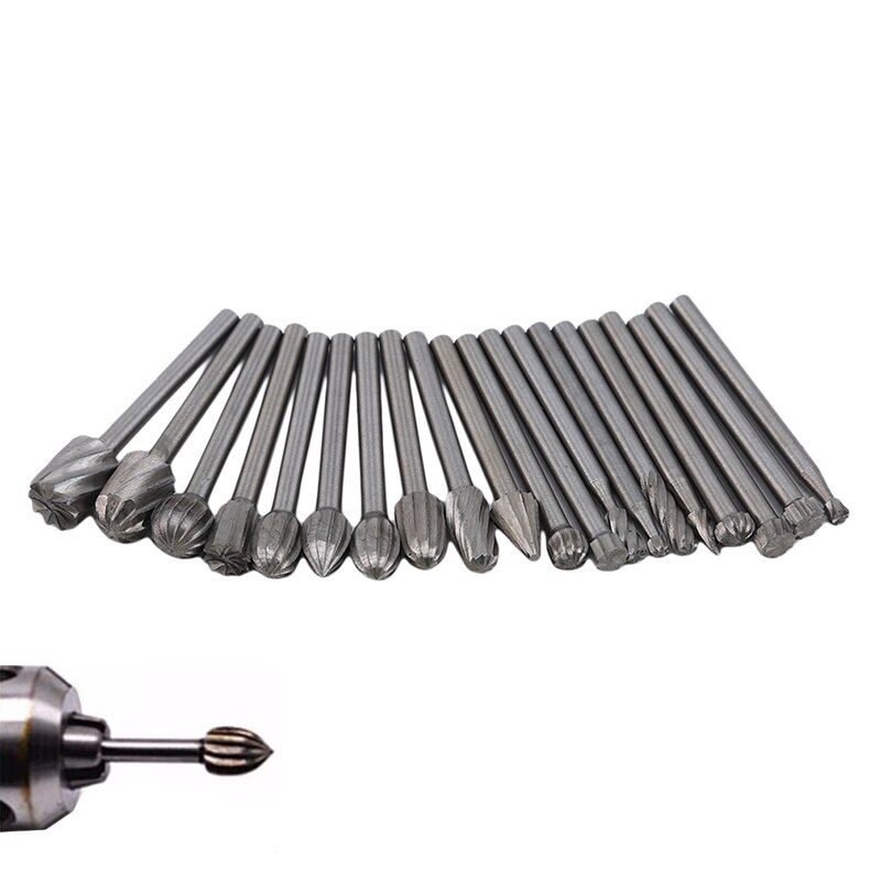 Grinding Head Double Slot Cylindrical Ball Head Milling Cutter Woodworking Metal Rotary Fi