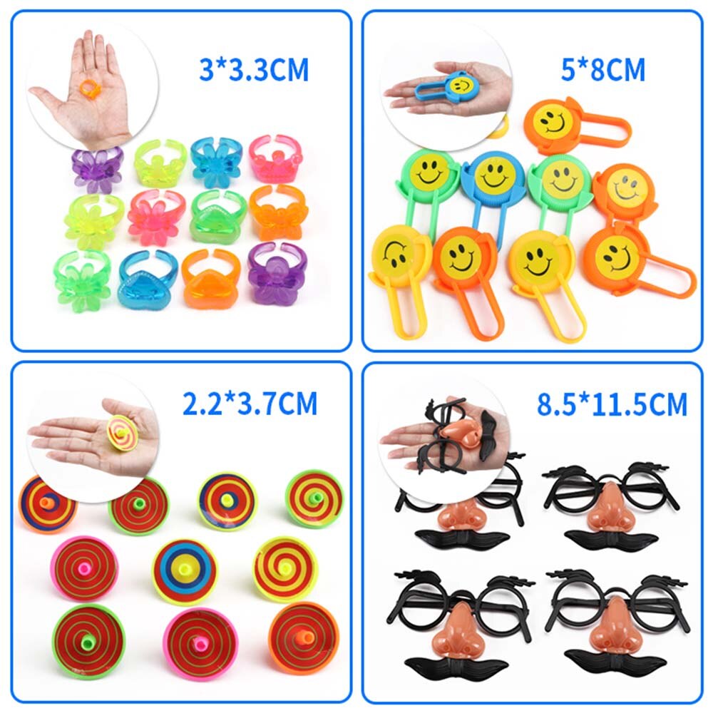 100pcs/ Set Kids Birthday Party Favors Filler Funny Assorted Bulk Toys Set Treasure Box Prizes Pretend Play Groceries Toys