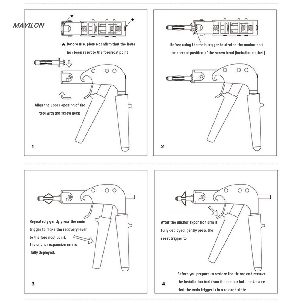Hollow Wall Anchor Metal Setting Tool with M4 M5 M6 Mixed Screw Set Hollow Cavity Plasterboard Fixing Tool Car Body Repair Tool