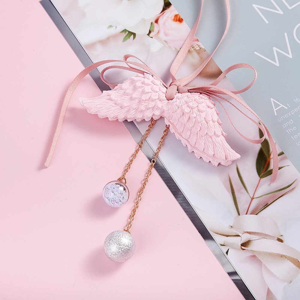 Car Pendant Angel Wings Automobile Rearview Mirror Decoration Ornaments Gypsum Wings Aromatherapy Air Freshener Car Accessories