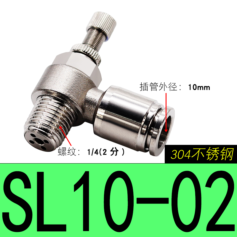 304 Pneumatic fitting SL6-M5 1/8"-6mm Throttle valve pressure reduce control regulating SL10-02 SL6-01 SL8-01 SL6-02: Dark Green
