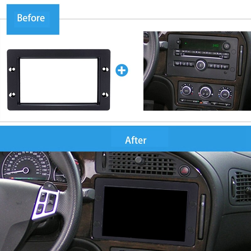 2 Din voiture Radio cadre stéréo tableau de bord cadre réaménagement panneau couverture Kit d’outils pour habillage pour SAAB 9-5 2005