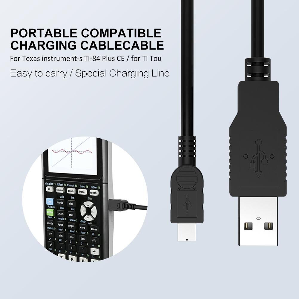 2pcs Stable Travel Portable Graphing Calculator Accessories Easy Apply USB Charge Cable Home PVC Durable For Texas Instruments