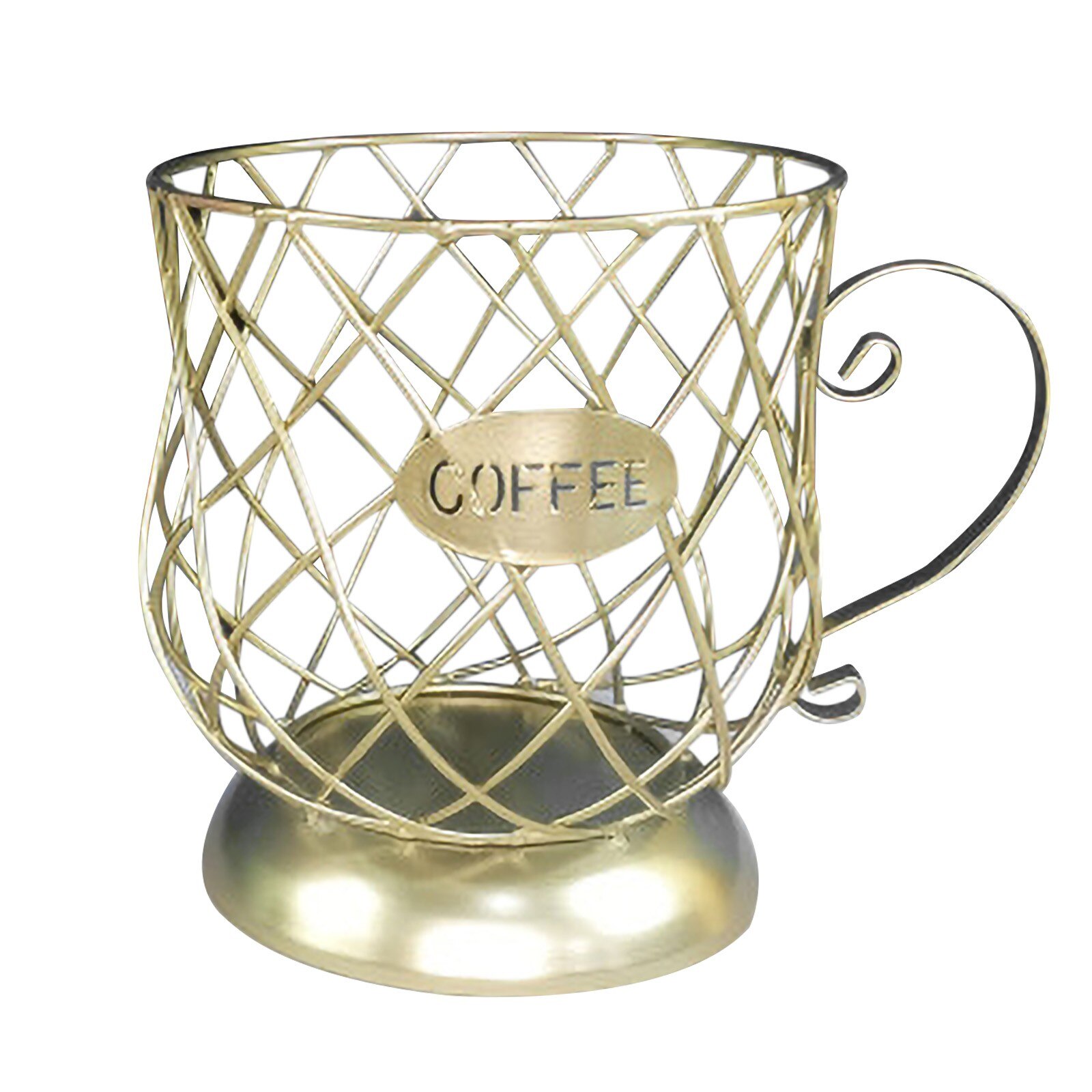 Uitgeholde Koffie Capsule Opslag Mand Creatieve Koffiekopje Vormige Fruit Koffie Pod Organizer Houder Voor Home Cafe Hotel Ornament: Goud