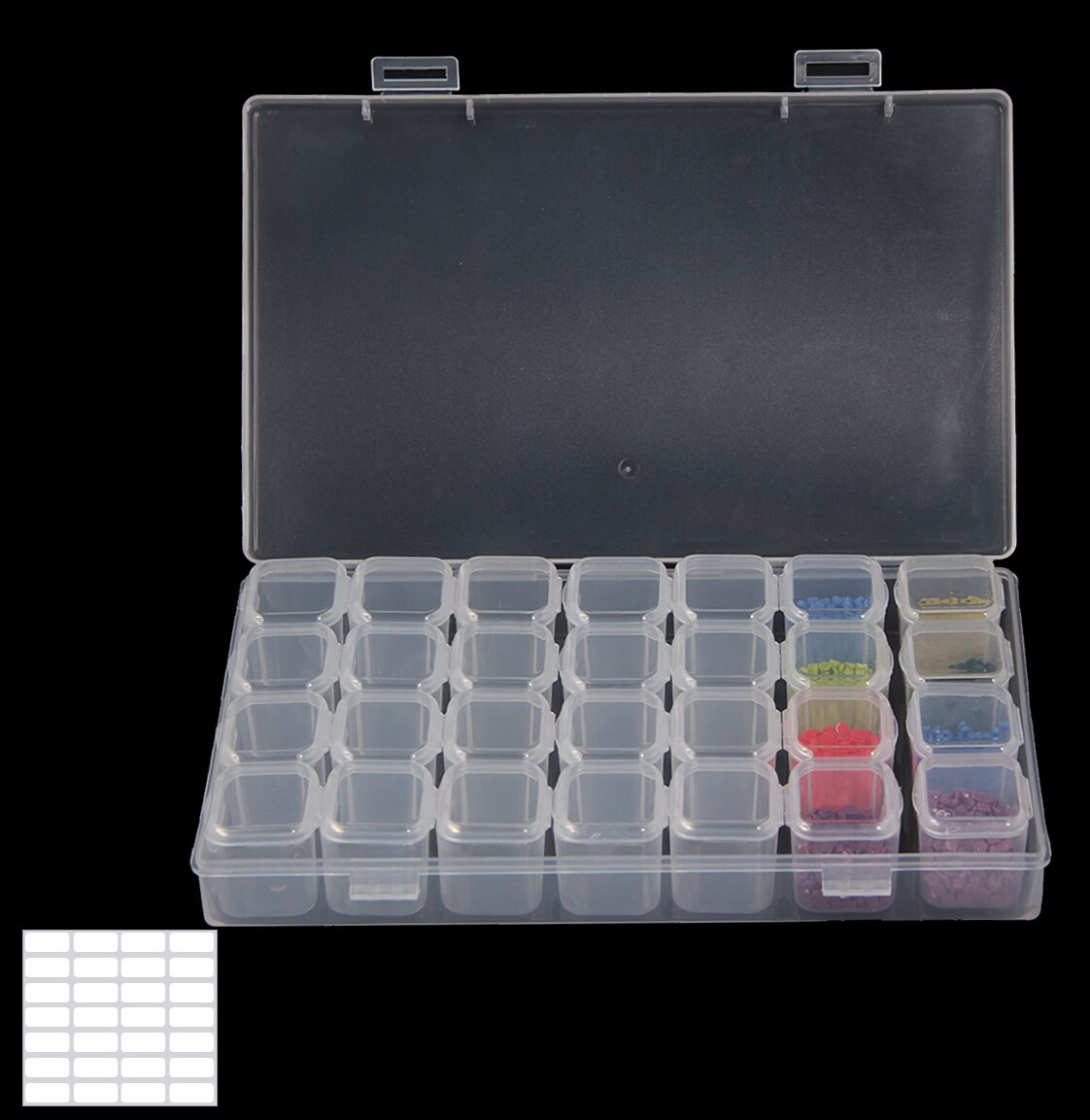 8/28Grid Transparent Plastic Suitcase Diamond Bead Container Storage Box Tool Nail Art Rhinestone Mosaic Organizer Accessories: 28 grid 1pcs
