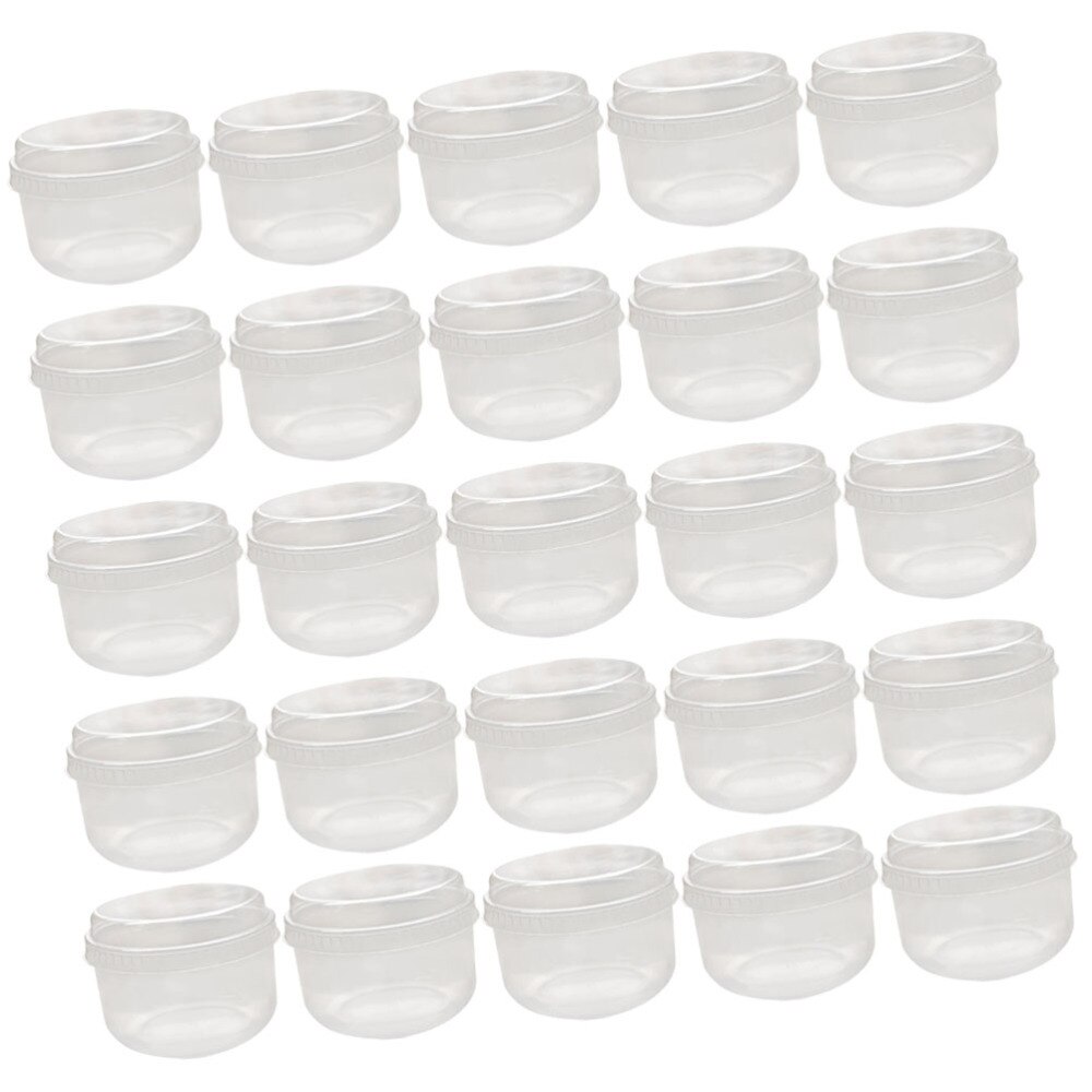 50 Sets Bakken Pudding Cup Hittebestendig Japenese Pudding Beker Met Deksel (Transparant)