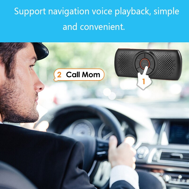 Bil bluetooth 4.2 bilhögtalare telefon stereo musikmottagare spelare ljudförstärkt bas/inbyggd mikrofon/tf kortspelare aux handsfree c