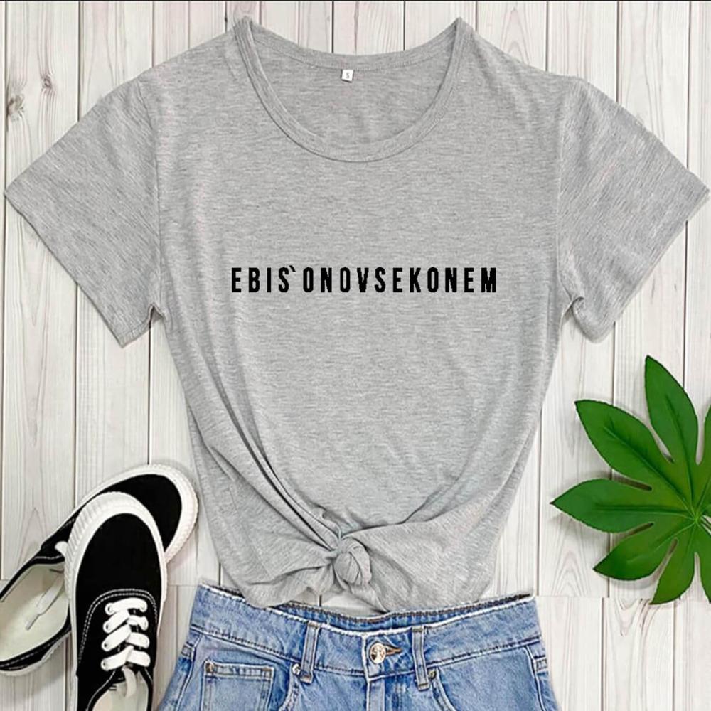 Russische Brief Print 100% Katoen Zomer Vrouwen T-shirt Herfst Vrouwelijke Shirts Casual O-hals Korte Mouw Tops Hipster Tumblr tee