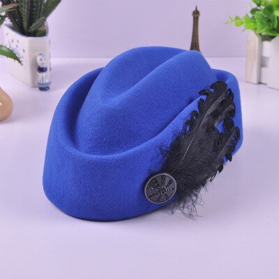 Australian Hats Wool Feather Bow Airline Stewardess White Women&#39;s Fedora Caps Formal Lady Hat Royal Style Domechapeu: 8