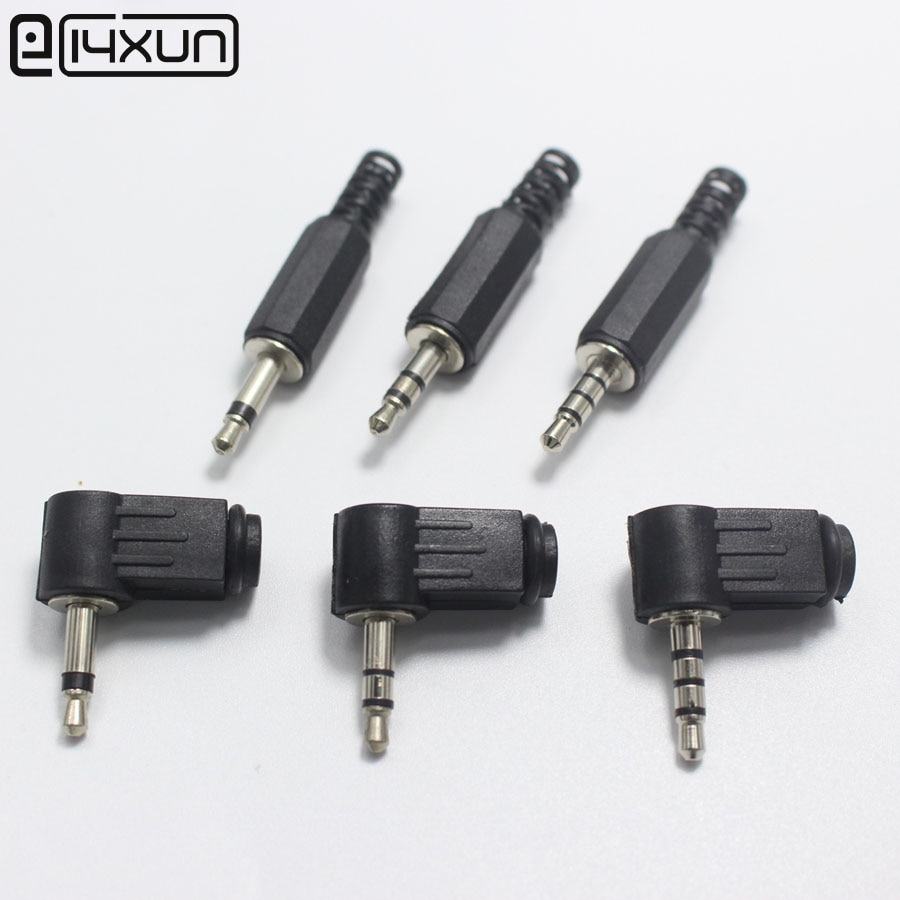 1 stks 3.5mm Audio Mono Stereo Mannelijke jack Plug 3.5mm 2 pole 3 pole 4 pole Haakse pluggen voor Telefoon Headset