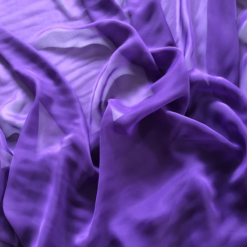 thumbnail image 2 of 1 Meter Pleated Chiffon Fabric - White & Purple, DIY Craft Material For Dresses, Skirts, Sewing Projects 2 of 6