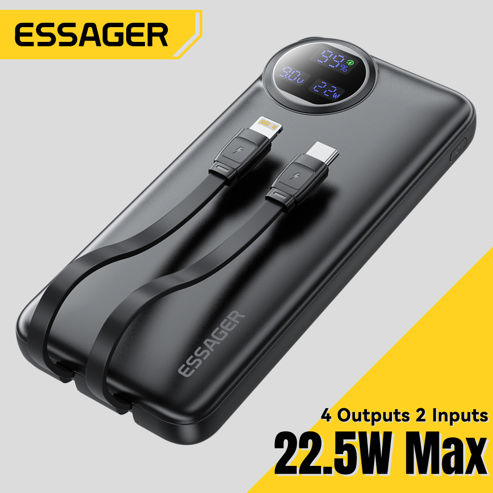 Essager Power Bank 30000mAh 22,5 W PD cargador de batería portátil de carga rápida para iPhone 15 14 13 12 Pro Max Huawei