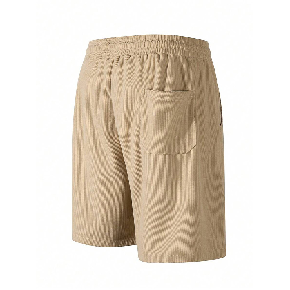 Pantalones de chándal de pana de verano para hombre, pantalones cortos informales, pantalones cortos de playa para hombre, pantalones cortos de baloncesto, ropa deportiva con etiqueta de Color sólido para hombre