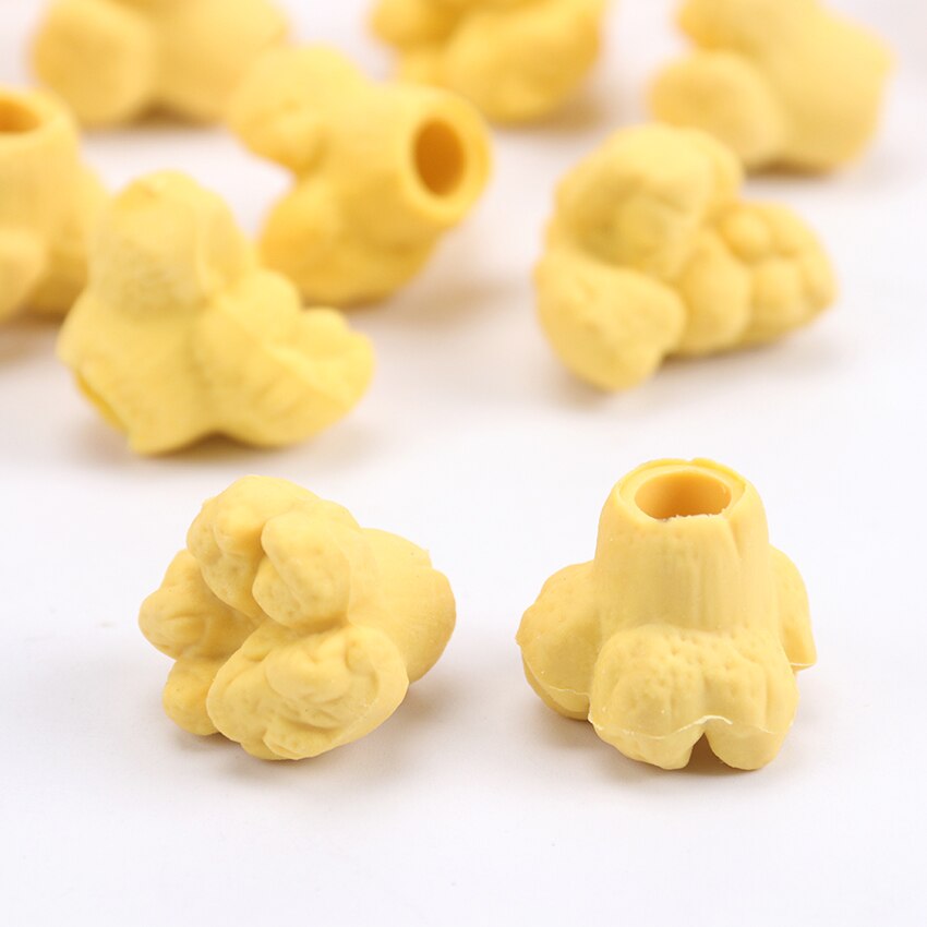 Goma de borrar de palomitas de maíz para comida, pluma Flexible duradera, papelería para estudiantes, suministros escolares para niños, 12 Uds.