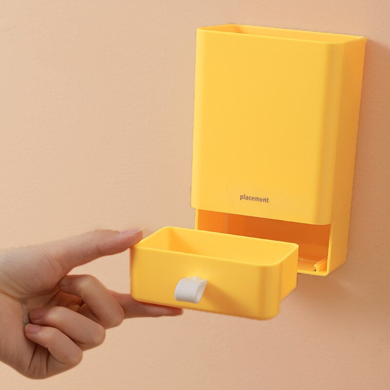 Wall Mount Bedside Organizer Storage Box Adhesive Bedside Shelf Accessories Pen Holder Stand Rack For Bedroom Bathroom Office