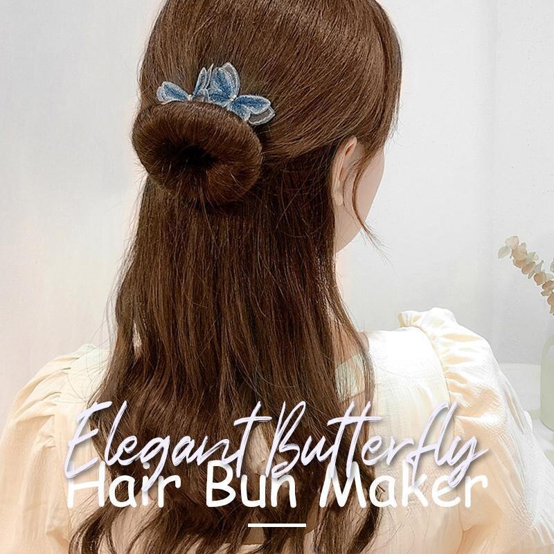 Butterfly Hair Bun Maker Butterfly Hairpin Heandband Fashionable for Women Girls