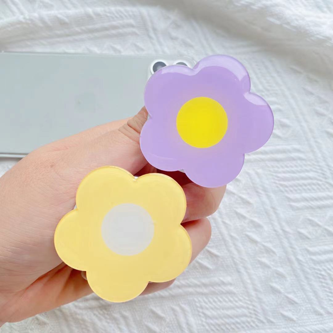 Schattige Bloem Opvouwbare Uitbreidbare Mobiele Telefoon Grip Houder Zaksteun Voor Ipones 15 Vinger Ring Griptok Uitbreidende Standaard