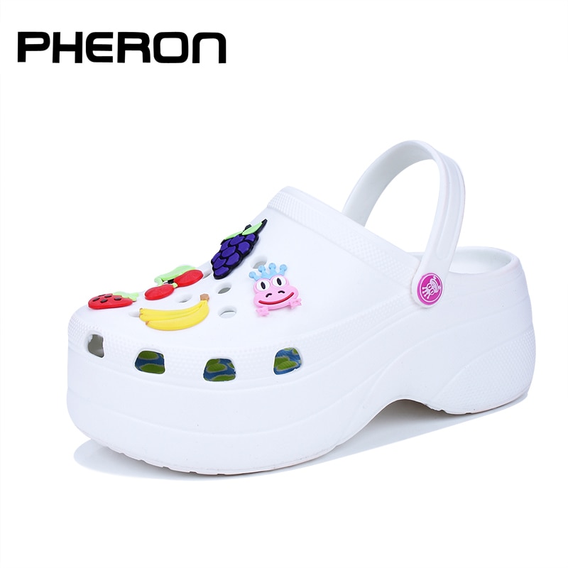 Pheron söta sandaler kvinnor öka höjden 6 cm plattformssandaler träskor mulor skor kvinnor tofflor sandaler femme nouveau