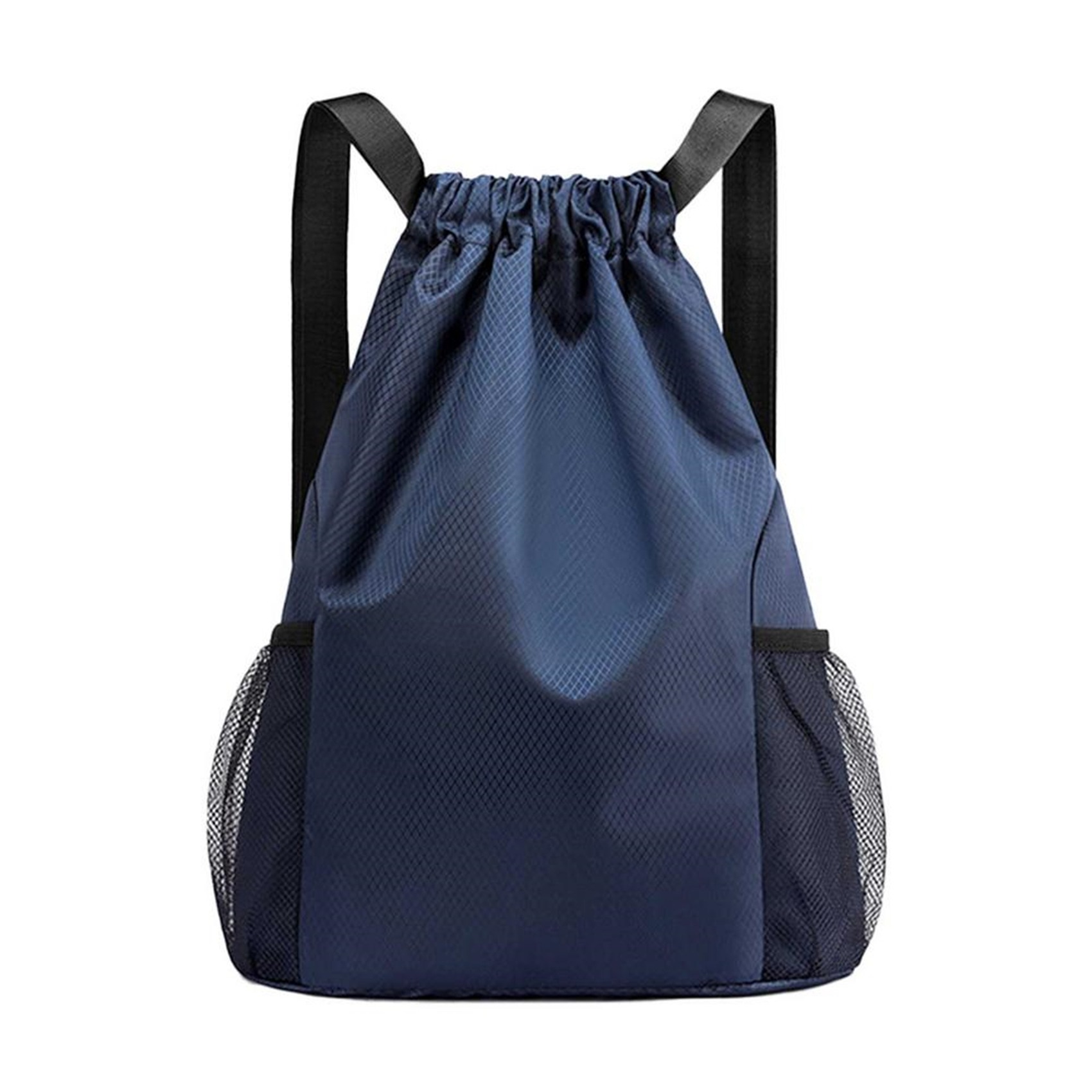 Heren/dames rugzak met trekkoordvak, waterdichte oxford rugzak met grote capaciteit, reistas met trekkoord, fitness sporttas: 12 inch / Diepblauw
