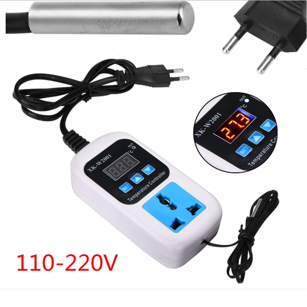 VKS-W2001 Electronic Temperature Control Socket Thermostat Control Fully Automatic Switch Adjustable Digital Display