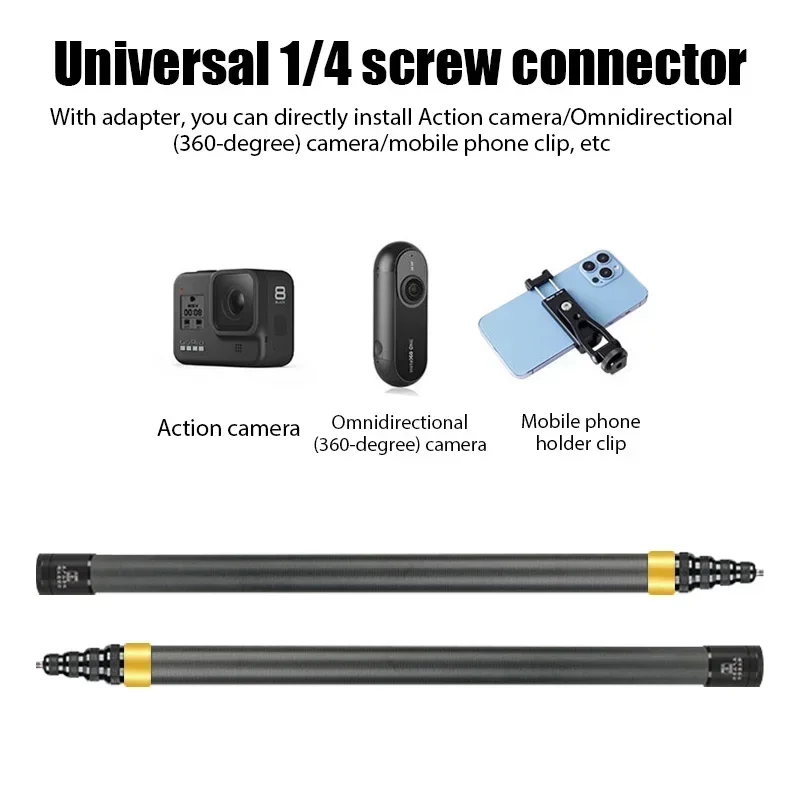 Perche à Selfie Invisible en Fiber de carbone, édition étendue, pour Insta360 X3 GO3 Action 4, accessoires 300CM pour DJI GoPro