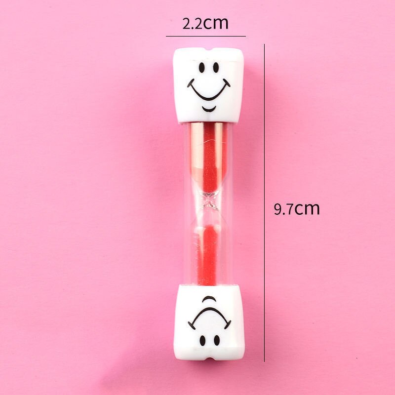 uśmiechnięty Twarz klepsydra piasek zegar dla gotowanie szczotkowanie zęby 3 minuty piaski regulator czasowy Sandglass dzieci Dzieci prezent pulpit ornament: Czerwony