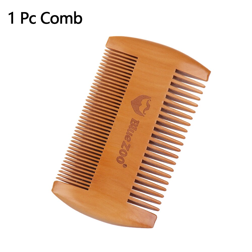 Peine de madera antiestático para Barba, peine de tamaño de bolsillo de madera con dientes gruesos y fino, cepillo de pelo de barba de doble cara, 1 unidad: 1 pc comb