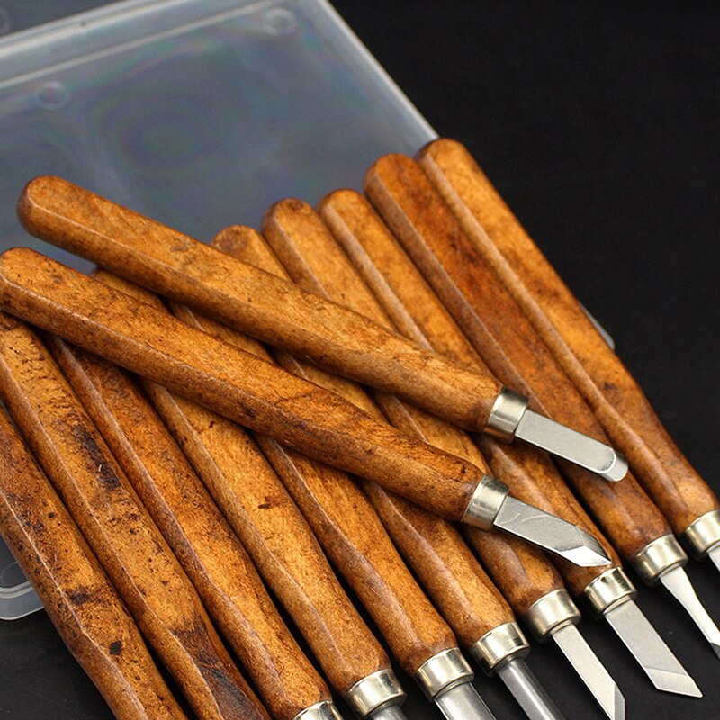3/4/5/10/12pcs Wood Carving Chisel Knife Hand Tool Set For Basic Detailed Graver Sculpt Pottery Ceramic Clay Diy Hand Tool Set