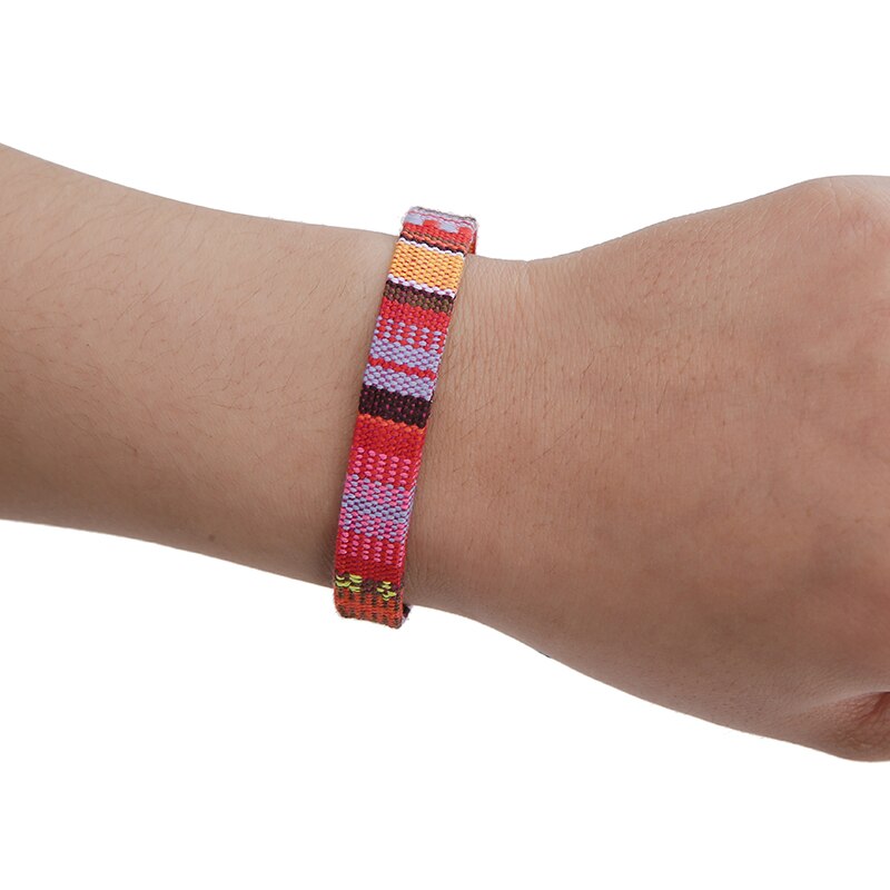 12 unids/set de pulseras trenzadas hechas a mano de tela colorida para mujer, pulsera de cuerda ajustable, joyería de amistad