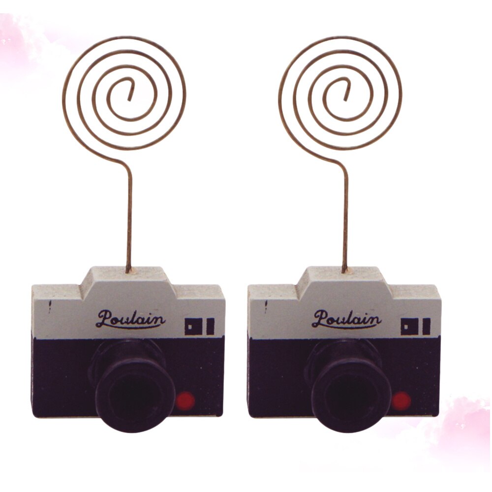 2pcs Wooden Message Holder Desk Photo Clip Business Card Holder Message Clip Ornaments Retro Table Party Decoration (TV): Picture 2