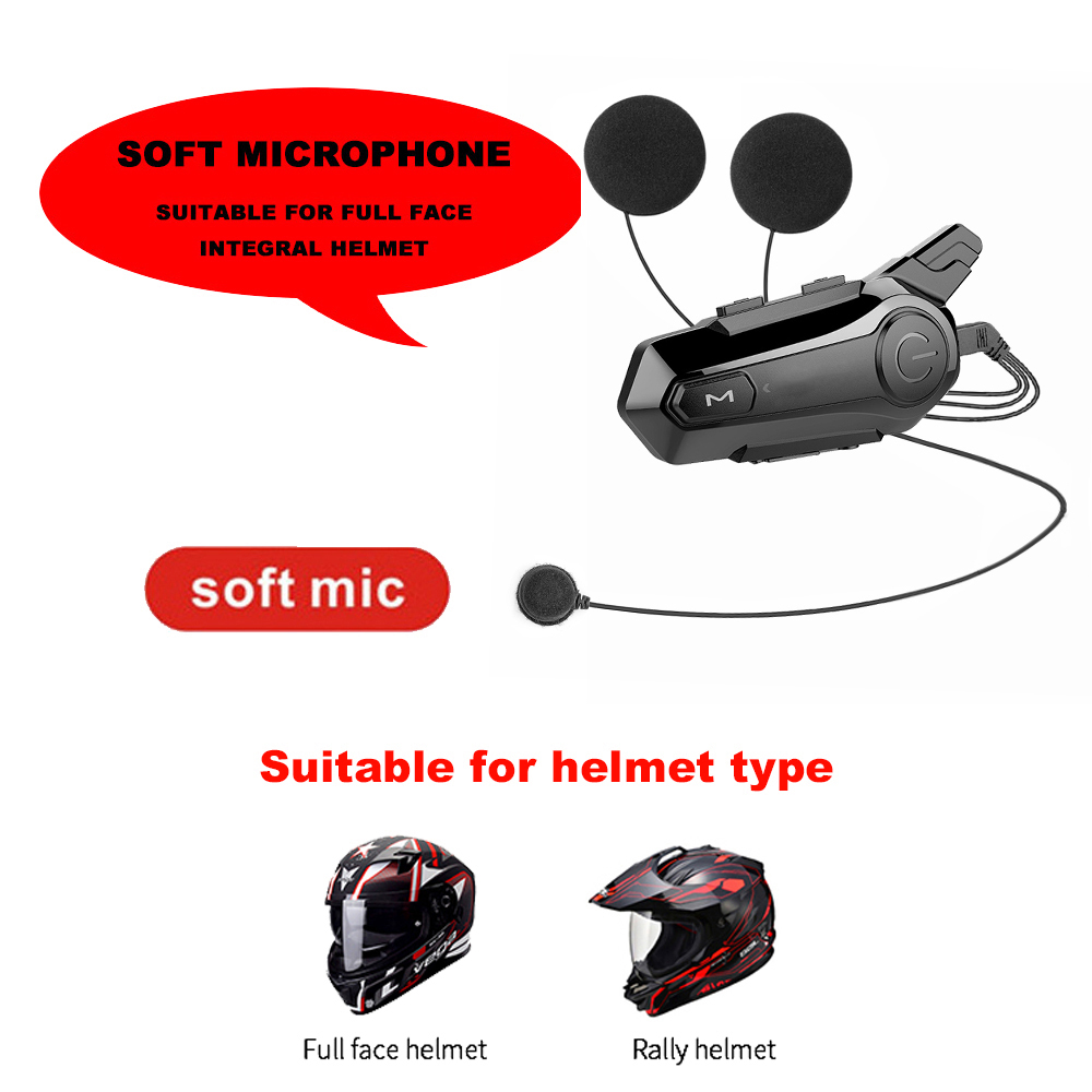 X1 Plus Motor casco intercomunicador Bluetooth 5,0 motocicleta auriculares inalámbricos 1000m interfono altavoz manos libres walkie casco talkie: Negro