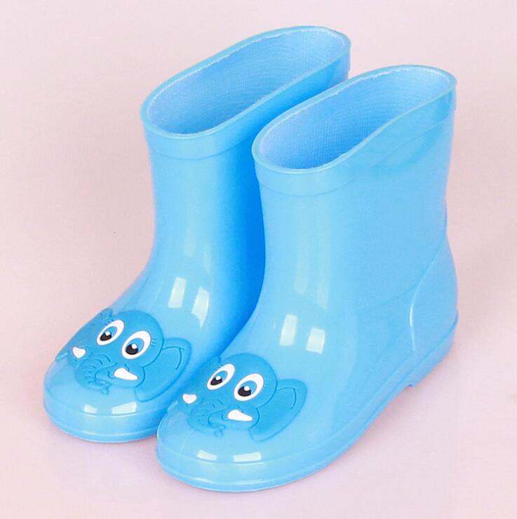 2018New Lente Rubber Laarzen Kinderen Laarzen Voor Meisjes Jongens Kids Cartoon Regenlaarzen Snoep Kleur Antislip Regenlaars Waterdichte Schoenen: blue 1 / 9.5