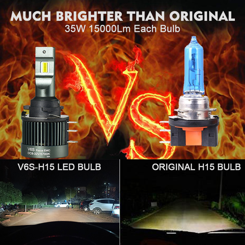 Altra Krachtige 80W 8000LM LED H15 Koplampen met DRL Dagrijverlichting 6000K voor Autolichten