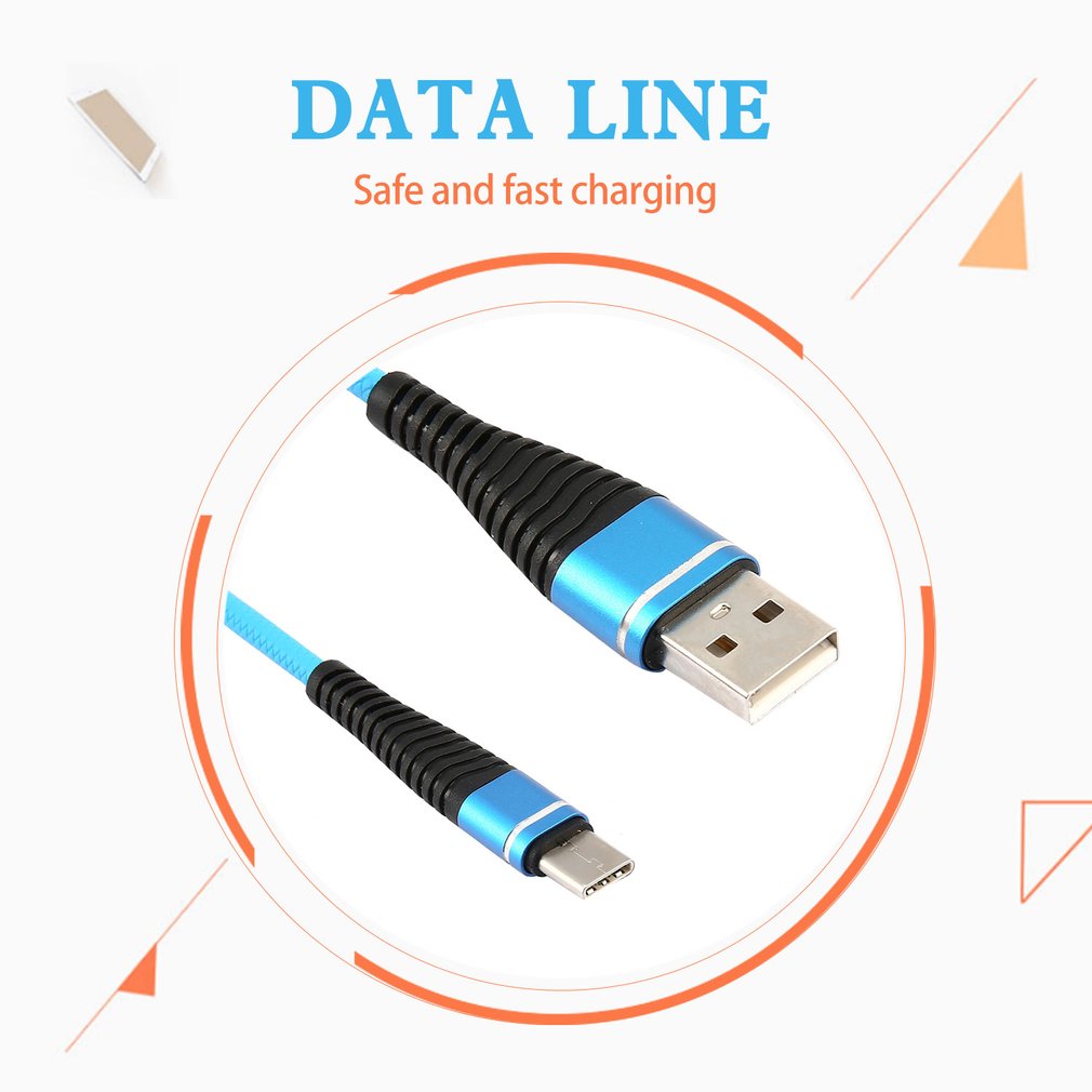spiral type-c hann skjøteledning datasync lader metalltråd ladekabel usb-c type c kabel strukket spiralfjær til samsung