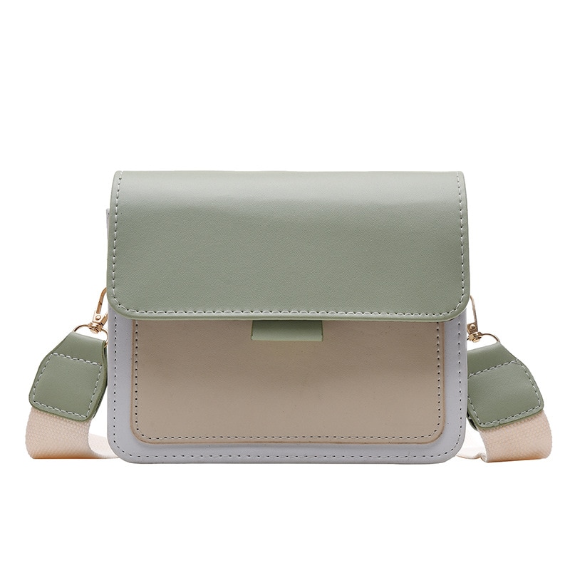 Contrasterende leren crossbodytassen voor dames, reistas, eenvoudige schoudertas, dames crossbodytas