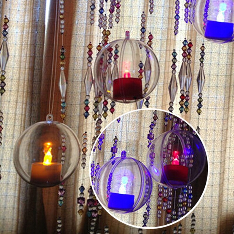Boule de décorations de noël, 1 pièce, boule transparente en plastique ouvert, décoration de boîte
