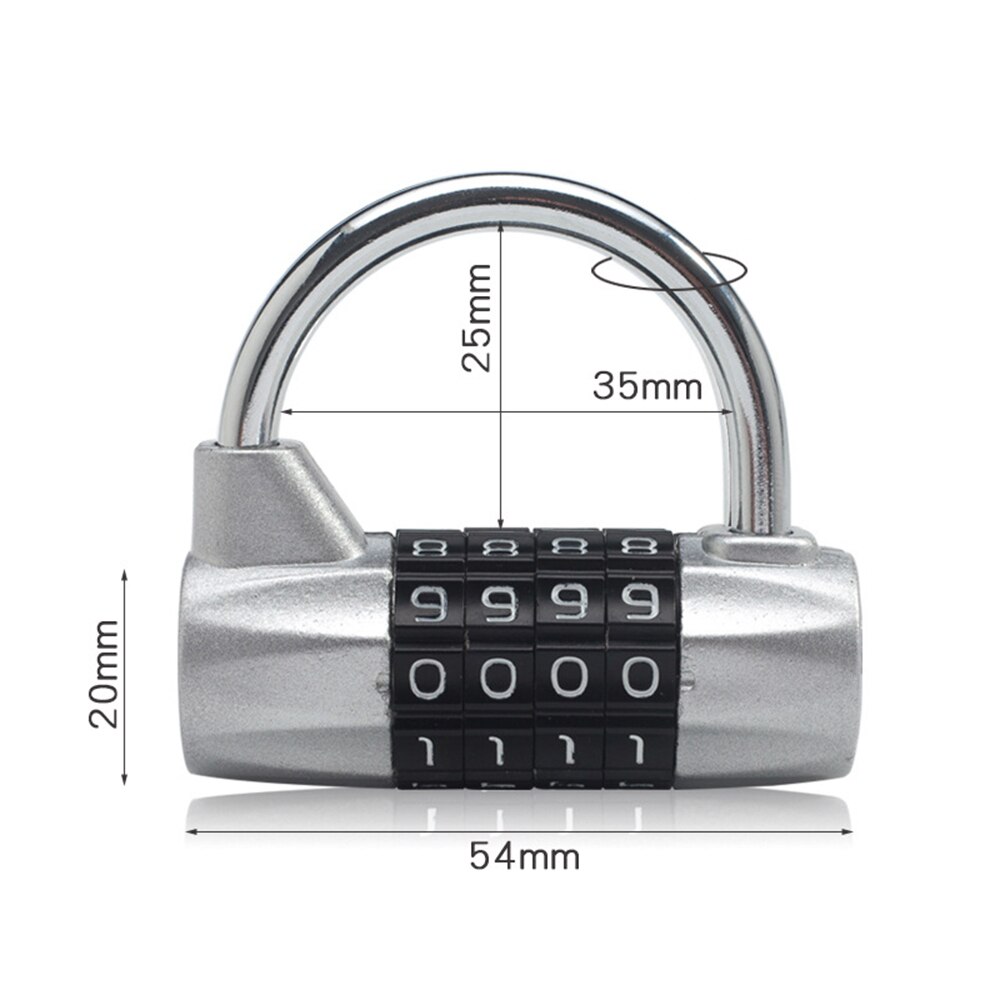 4 Digit Coded Lock Password Safety Lock Wide Shackle Combination Padlock Combination Travel Security Safely Code Lock