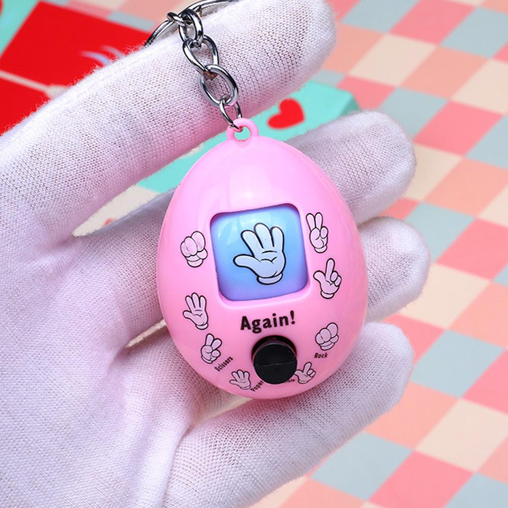 Family Game Rock Paper Scissors Play Toy Keychain Scissor Paper Stone Toys Key Chain Kids Egg Key Ring Rock Paper Scissors Toy