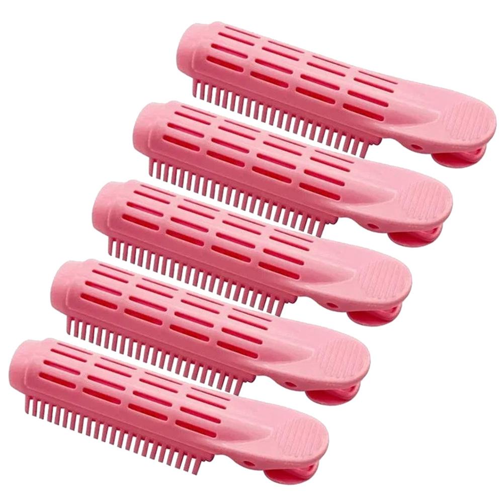 5Pcs Magic Hair Care Rollers Haar Krultang Clip Self Grip Volume Haar Krultang Clip Natuurlijk Krullend Styling Diy Tool: RED