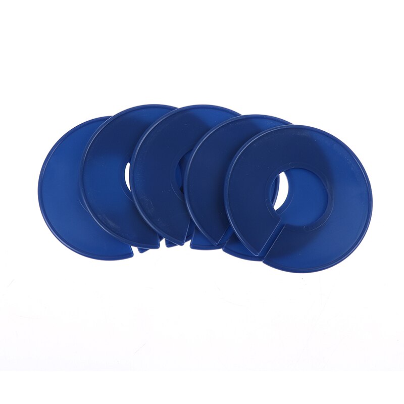 Tpxckz 5 blanke plastiktøj rund stativ ring størrelsesdeler passer til runde eller firkantede rør beklædningsmærker størrelse markeringsring: Blå